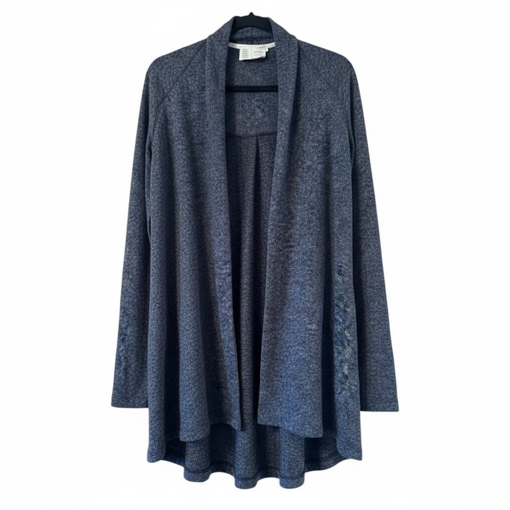 Saturday Sunday Cardigan M Gray‎ Open Front Draped Knit Cozy Athleisure